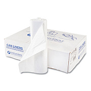Inteplast Group High-Density Commercial Can Liners, 56 gal, 17 mic, 43" x 48", Clear, Interleaved Roll, 25 Bags/Roll, 8 Rolls/Carton (S434817N)