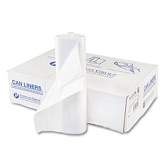 Inteplast Group High-Density Commercial Can Liners, 56 gal, 17 mic, 43" x 48", Clear, Interleaved Roll, 25 Bags/Roll, 8 Rolls/Carton (S434817N)