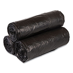 Inteplast Group High-Density Commercial Can Liner Value Pack, 56 gal, 19 mic, 43" x 46", Black, Interleaved Roll, 25 Bags/Roll, 6 Rolls/CT (VALH4348K22)