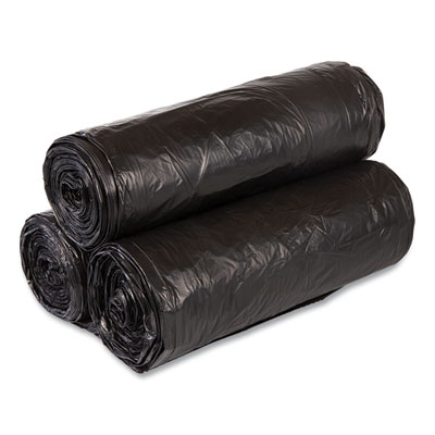 Inteplast Group High-Density Commercial Can Liner Value Pack, 56 gal, 19 mic, 43" x 46", Black, Interleaved Roll, 25 Bags/Roll, 6 Rolls/CT (VALH4348K22)