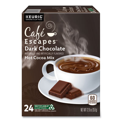 Caf Escapes Cafe Escapes Dark Chocolate Hot Cocoa K-Cups, 24/Box (6802)