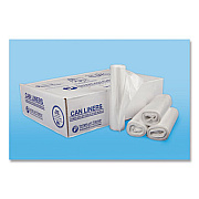 Inteplast Group High-Density Commercial Can Liners, 30 gal, 13 mic, 30" x 37", Clear, Interleaved Roll, 25 Bags/Roll, 20 Rolls/Carton (S303713N)