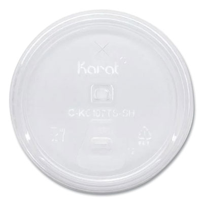 Karat PET Lids, Strawless Sipper, Fits 32 oz Cold Cups, Plastic, Clear, 1,000/Carton (CKC107TSSH)