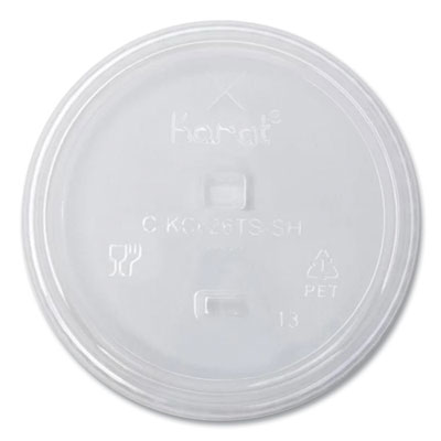 Karat PET Lids, Strawless Sipper, Fits 12 oz to 24 oz Cold Cups, Plastic, Clear, 1,000/Carton (CKC626TSSH)