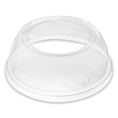 Karat PET Lids, Wide Opening Dome, Fits 12 oz to 24 oz Cold Cups, Plastic, Clear, 1,000/Carton (CKDL626WH)