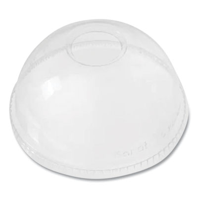 Karat PET Lids, Dome Lid, Fits 12 oz to 24 oz Cold Cups, Plastic, Clear, 1,000/Carton (CKDL626)