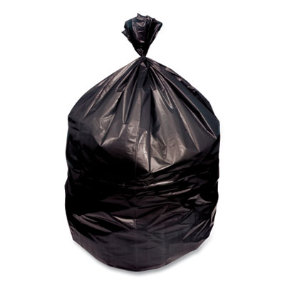 Boardwalk Low-Density Waste Can Liners, 23 gal, 0.9 mil, 28" x 45", Black, Perforated Roll, 25 Bags/Roll, 8 Rolls/Carton (2845SJB)
