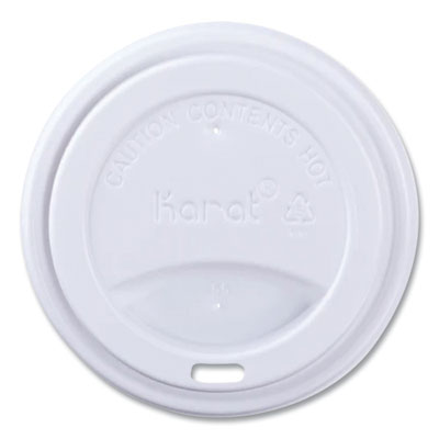 Karat Hot Cup Lids, Sipper Lid, Fits 10 oz to 24 oz Hot Cups, Plastic, White, 1,000/Carton (CKDL516WPP)