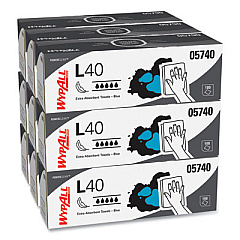 WypAll L40 Towels, POP-UP Box, 9.8 x 16.4, Blue, 100/Box, 9 Boxes/Carton (05740)