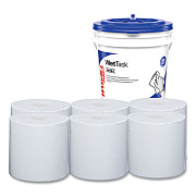 WypAll Power Clean Wipers for WetTask Customizable Wet Wiping System with (1) Bucket, 6 x 12, Unscented, 95/Roll, 6 Rolls/Carton (06001)