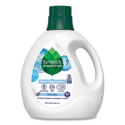 Seventh Generation Natural Liquid Laundry Detergent, Fragrance Free, 135 oz Bottle (45065)