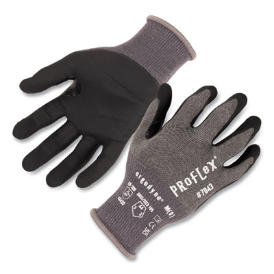 ergodyne ProFlex 7043 ANSI A4 Nitrile Coated CR Gloves, EN388: 4X42D, 9" Long, X-Large, Gray, Pair (10525)