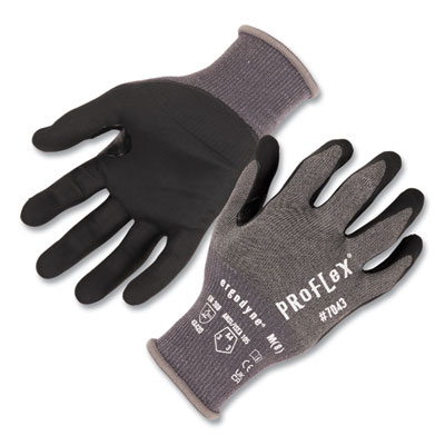ergodyne ProFlex 7043 ANSI A4 Nitrile Coated CR Gloves, EN388: 4X42D, 9" Long, X-Large, Gray, 12 Pairs (10515)
