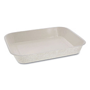Pactiv Evergreen Pressware Classic Stoneware Dual-Ovenable Paperboard Tray, 45 oz, 9.97 x 7.47 x 1.5, White with Brown Specks, 250/Carton (PCS7014XP)