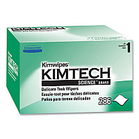 Kimtech Kimwipes Delicate Task Wipers, 1-Ply, 4.4 x 8.4, Unscented, White, 286/Box (34155)