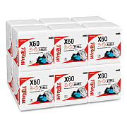 WypAll General Clean X60 Cloths, 1/4 Fold, 12.5 x 13, White, 76/Box, 12 Boxes/Carton (34865)
