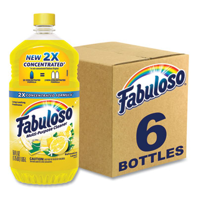 Fabuloso Multi-Use Cleaner, Refreshing Lemon Scent, 56 oz Bottle, 6/Carton (MX06157CT)