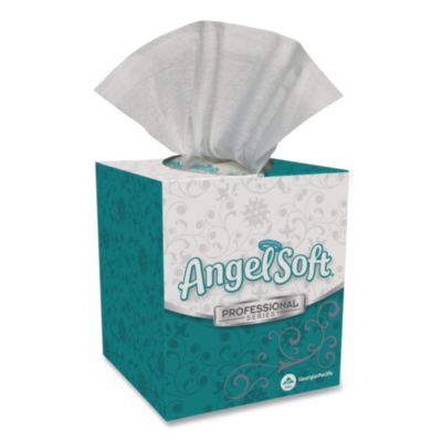 Georgia Pacific Professional Angel Soft ps Premium Facial Tissue, Cube Box, 2-Ply, White, 96 Sheets/Box (46580BX)