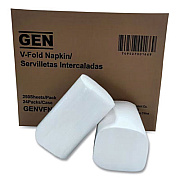 GEN Premium Interfold Pop-Up Dispenser Napkin, 2-Ply, 6.5 x 8.3, White, 250/Pack, 24 Packs/Carton (VFN60002V)