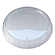 Fabri-Kal Recycleware Round Deli Container Lids, Flat Outer Fit, Clear, Plastic, 500/Carton (LRDOF)