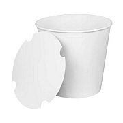 Karat Food Bucket with Lid, 170 oz, 8.9" Diameter x 8.36" h, White, Paper, 150/Carton (CFB170WBNDL)