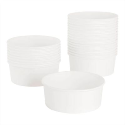 Karat Food Bucket, 32 oz, 6.5" Diameter x 2.4" h, White, Paper, 360/Carton (FPPSB32)