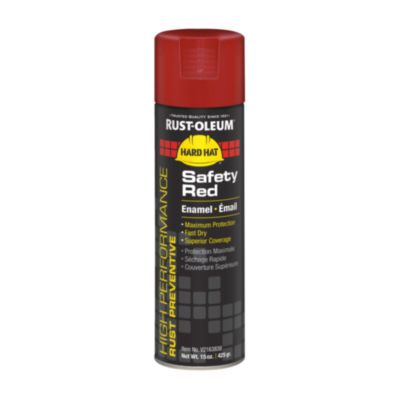 Rust-Oleum Hard Hat High Performance V2100 System Rust Preventive Enamel Spray Paint, Flat Safety Red, 15 oz Aerosol Can, 6/Carton (V2163838)