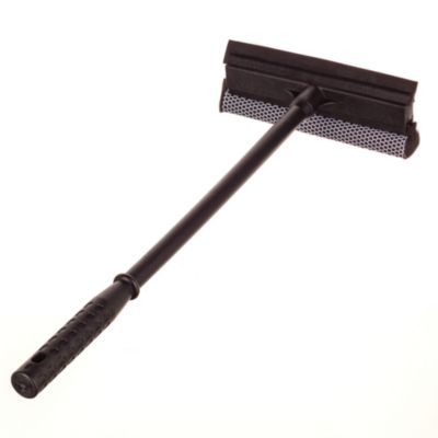 Unger Auto Squeegee, 8" Rubber Blade, 8" Mesh Scrubber, 21" Plastic Handle with Grip, Black, 20/Carton (AUSQ0CT)