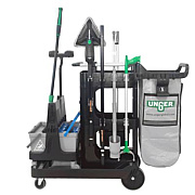 Unger DeepCleanRx Janitorial Carts, Plastic, 3 Shelves, 24 x 26 x 26, Black (CRTDC)