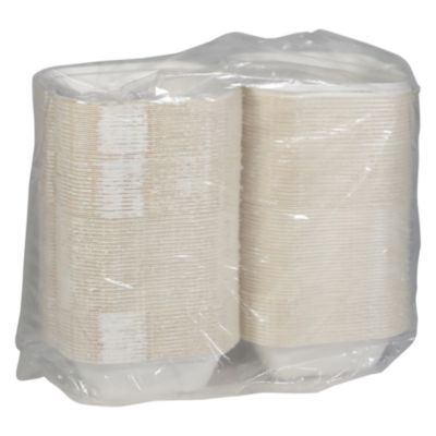 Pactiv Evergreen EarthChoice PFAS Free Compostable Hinged Lid Container, 6 x 6 x 3, Natural, Sugarcane, 500/Carton (YMCH0080PFFR)