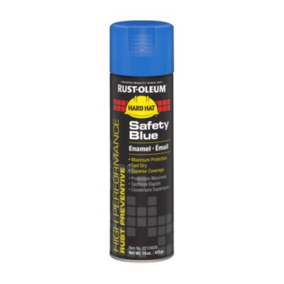 Rust-Oleum Hard Hat High Performance V2100 System Rust Preventive Enamel Spray Paint, Gloss Safety Blue, 15 oz Aerosol Can, 6/Carton (V2124838CT)
