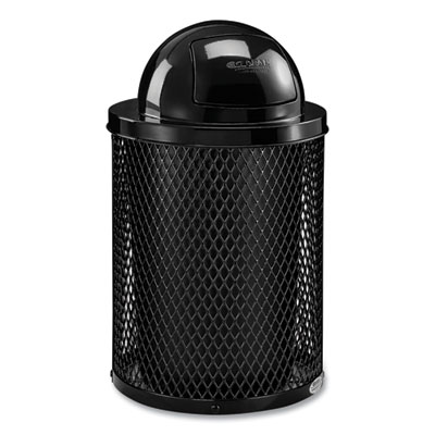 Global Industrial Outdoor Diamond Industrial Steel Trash Can, 36 gal, Black (261948BK)