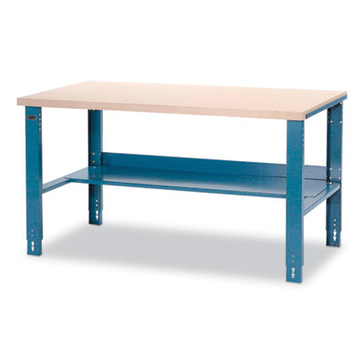 Global Industrial Complete Industrial Workbench, 800 lbs, 60 x 30 x 57.5 to 62.5, Blue (606929)