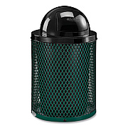 Global Industrial Outdoor Diamond Steel Trash Can, 36 gal, Dome Lid, Green (261948GN)