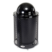 Global Industrial Outdoor Diamond Steel Trash Can with Base, 36 gal, Black (261948BKD)