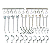 Global Industrial Pegboard Hooks, 30-Piece Assorted Hooks, Steel (606968)