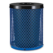 Global Industrial Outdoor Diamond Steel Trash Can, 36 gal, Blue (261924BL)