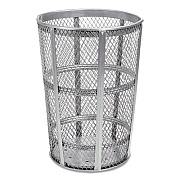 Global Industrial Steel Mesh Corrosion Resistant Trash Can, 48 gal, Silver (237633)