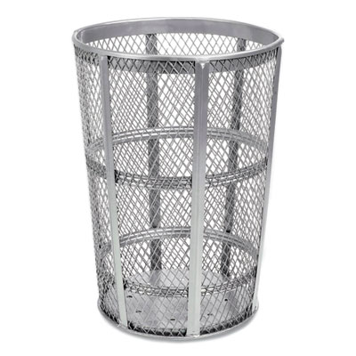 Global Industrial Steel Mesh Corrosion Resistant Trash Can, 48 gal, Silver (237633)
