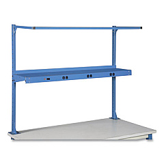 Global Industrial Upper Workbench Shelf, 6 Single Outlets, For Use With 60" Wide Workbenches, 100 lb Weight Capacity (249295ABL)