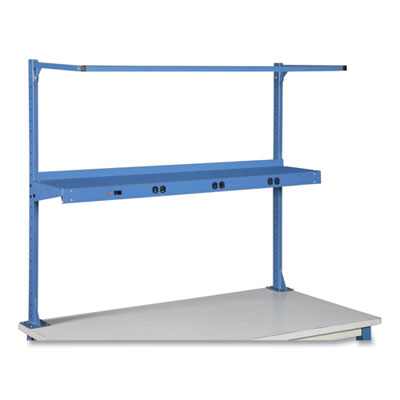 Global Industrial Upper Workbench Shelf, 6 Single Outlets, For Use With 60" Wide Workbenches, 100 lb Weight Capacity (249295ABL)