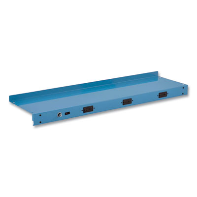 Global Industrial Upper Workbench Shelf, 3 Duplex Outlets, For Use With 48" Wide Workbenches, 100 lb Weight Capacity (249294CBL)