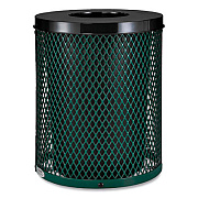 Global Industrial Outdoor Diamond Steel Trash Can, 36 gal, Green (261924GN)