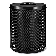 Global Industrial Outdoor Diamond Steel Trash Can, 36 gal, Black (261924BK)