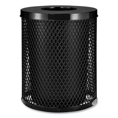 Global Industrial Outdoor Diamond Steel Trash Can, 36 gal, Black (261924BK)