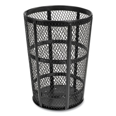 Global Industrial Steel Mesh Corrosion Resistant Trash Can, 48 gal, Black (237634BK)