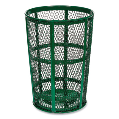 Global Industrial Steel Mesh Corrosion Resistant Trash Can, 48 gal, Green (237634GN)