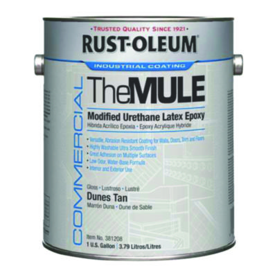 Rust-Oleum Commercial The MULE (Modified Urethane Latex Epoxy), Interior/Exterior, Gloss Dunes Tan, 1 gal Bucket/Pail, 2/Carton (381208)