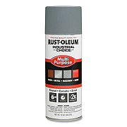Rust-Oleum Industrial Choice 1600 System Multi-Purpose Enamel Spray Paint, Flat Gray, 12 oz Aerosol Can, 6/Carton (1680830V)
