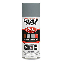 Rust-Oleum Industrial Choice 1600 System Multi-Purpose Enamel Spray Paint, Flat Gray, 12 oz Aerosol Can, 6/Carton (1680830V)